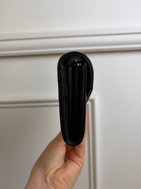 YSL Chevron Flap Wallet in Black