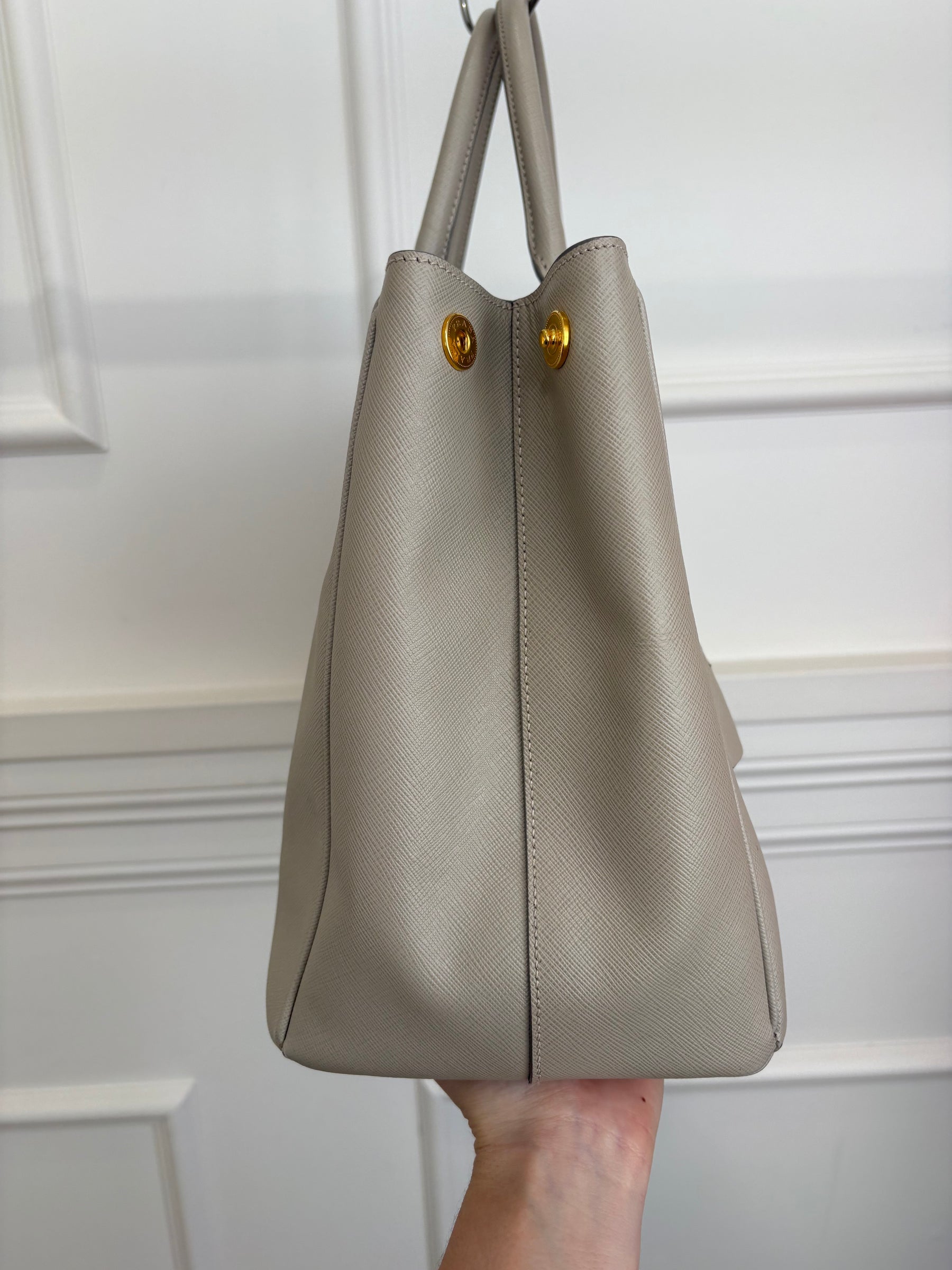 Prada Stone Saffiano Leather Tote