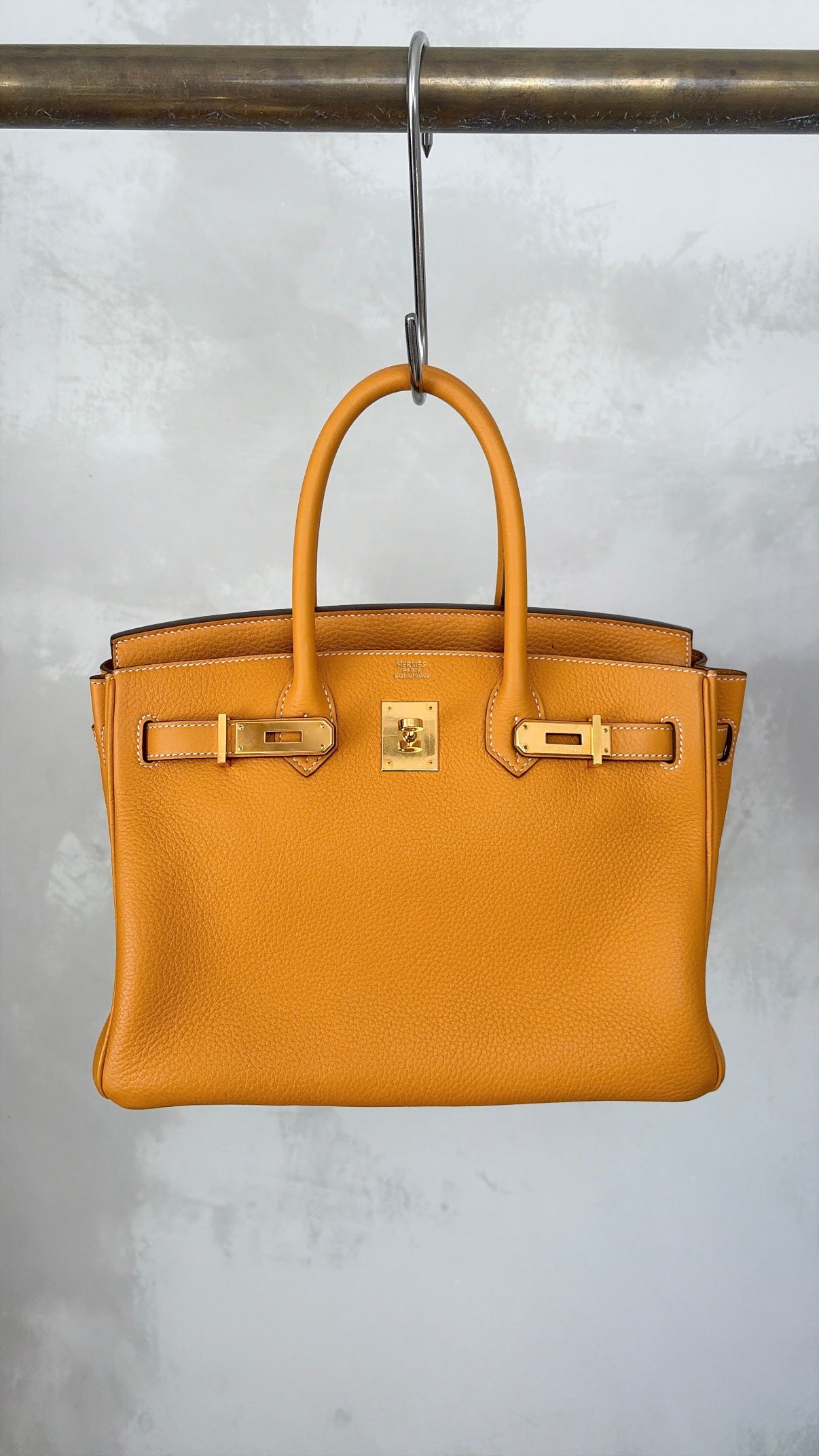 Hermès Marigold Togo Leather Birkin 30 with Gold Hardware