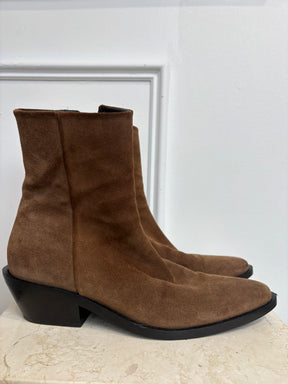 A Emery Hudson Brown Suede Ankle Boots, 39