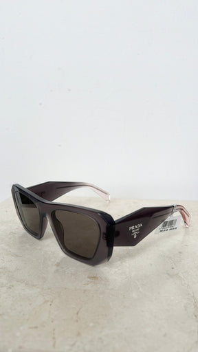 Prada Grey Gradient Arm Oversized Symbole Sunglasses
