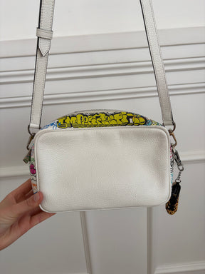 Golden Goose White Leather Graffiti Print Camera Bag