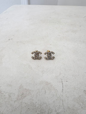 Chanel Faux Pearl CC Earrings