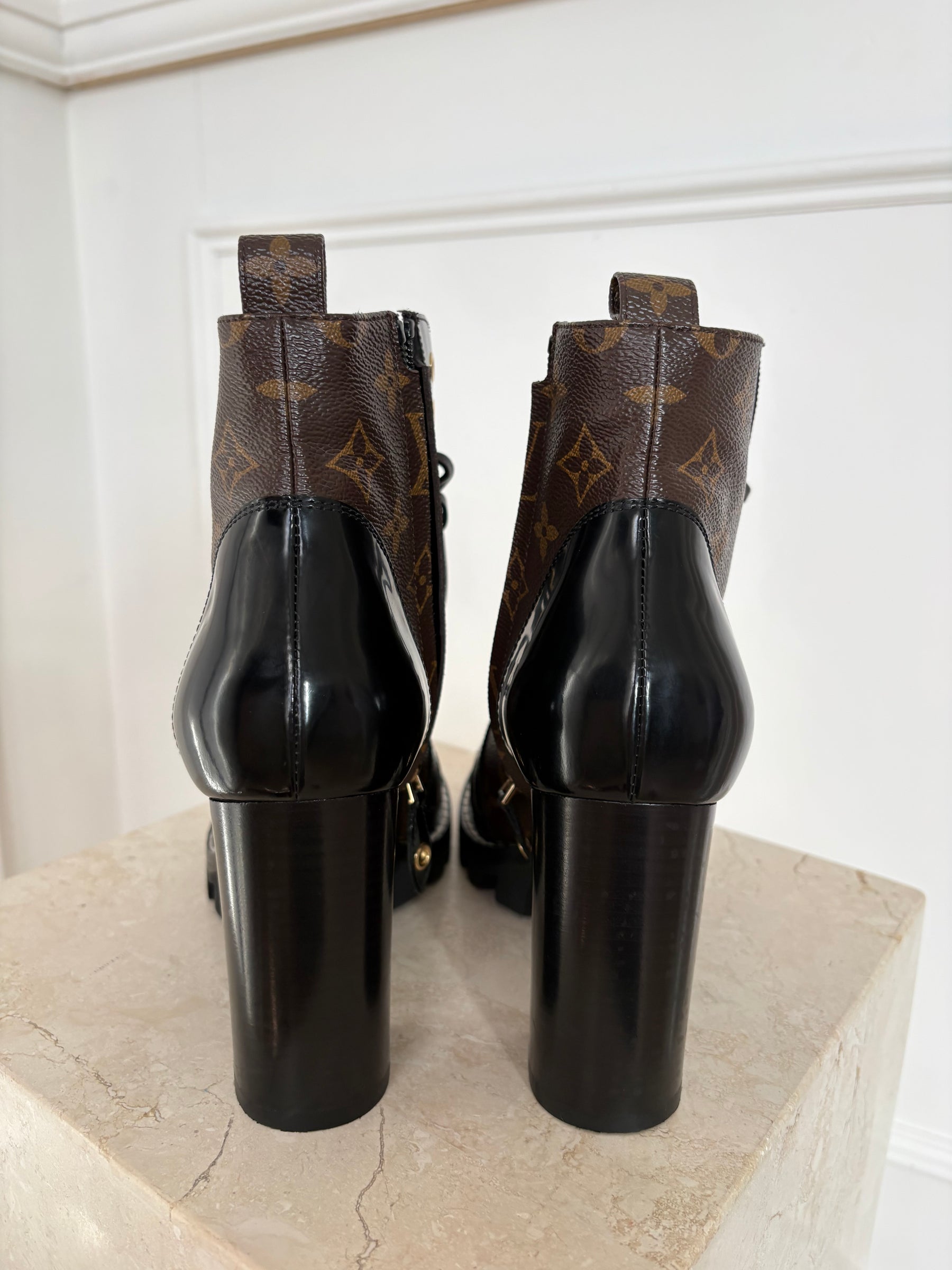 Louis Vuitton Canvas Monogram Star Trail Ankle Boots, 40