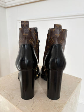 Louis Vuitton Canvas Monogram Star Trail Ankle Boots, 40