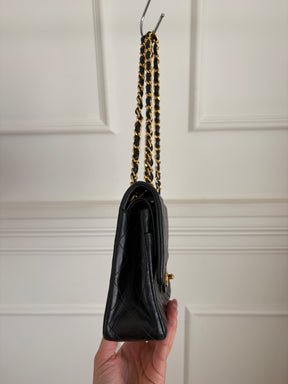 Chanel Black Lambskin Leather Medium Classic Flap Bag