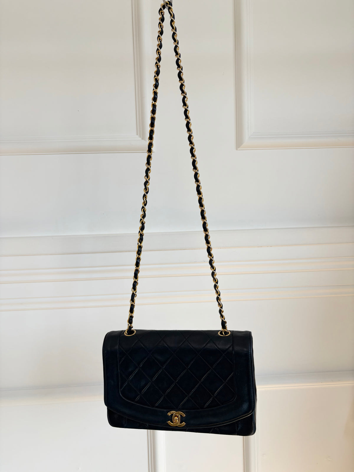 Chanel Black Leather Diana Flap Bag