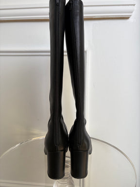 Scanlan Theodore Black Leather Knee High Ankle Boots, 39
