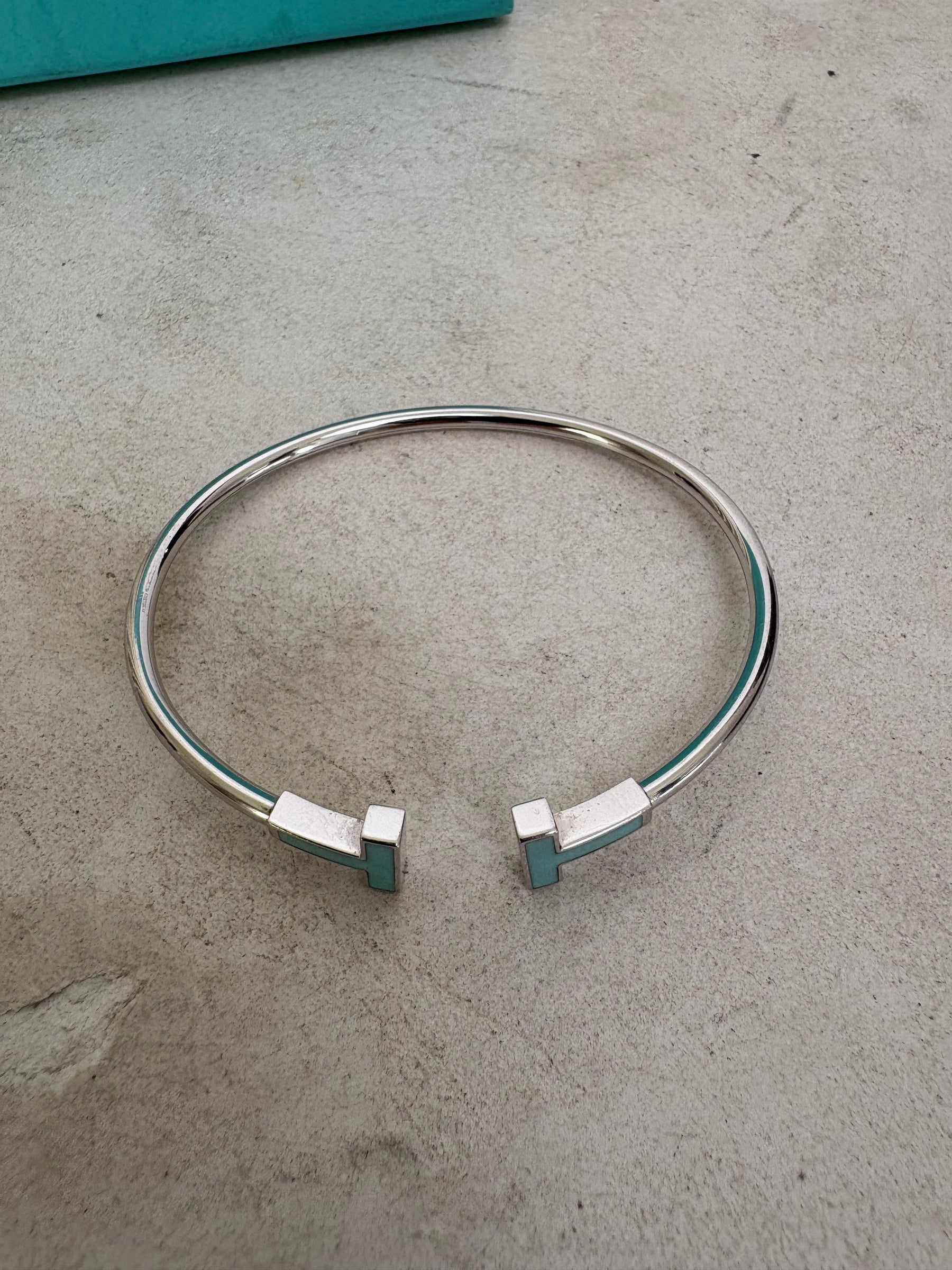 Tiffany & Co. T Silver and Turquoise Wire Bracelet