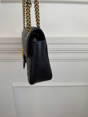 Gucci Black Leather Small Marmont Bag