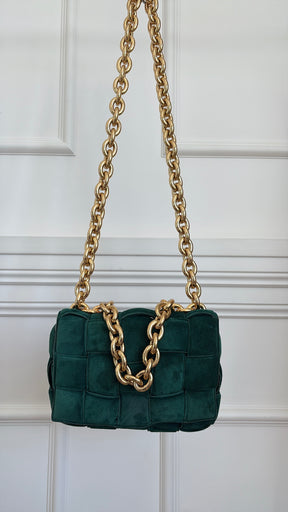 Bottega Veneta Suede Cassette Bag In Green