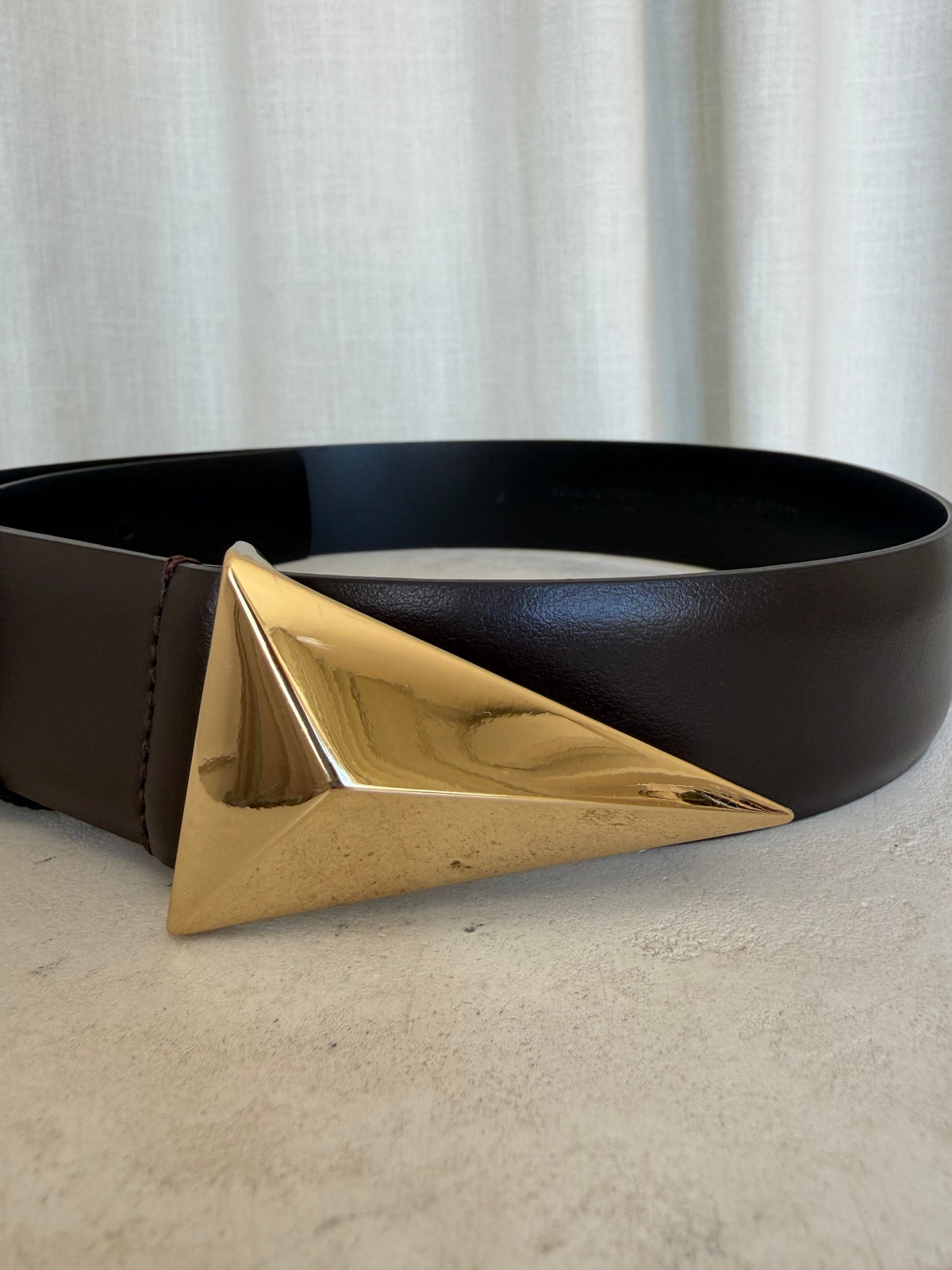 Scanlan Theodore Brown Leather Triangle Buckle Belt, S