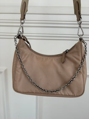 Prada Beige Re-Nylon Crossbody Bag
