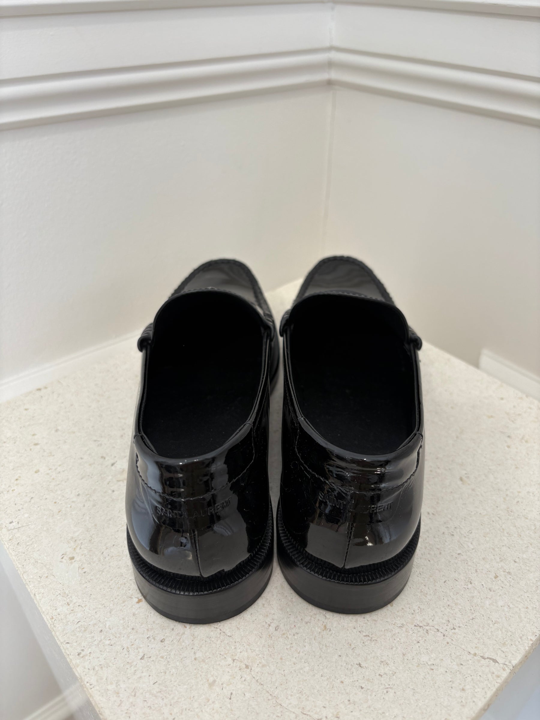 Saint Laurent Black Patent Le Loafer, 39