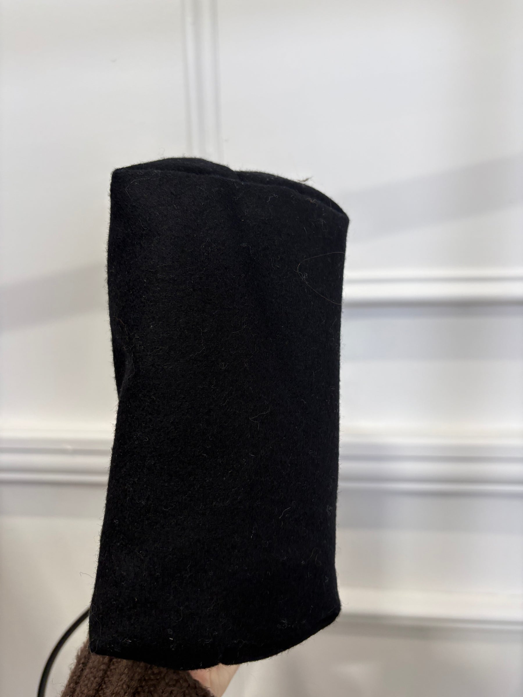 Saint Laurent Black Felted 'Rive Gauche' Pouch