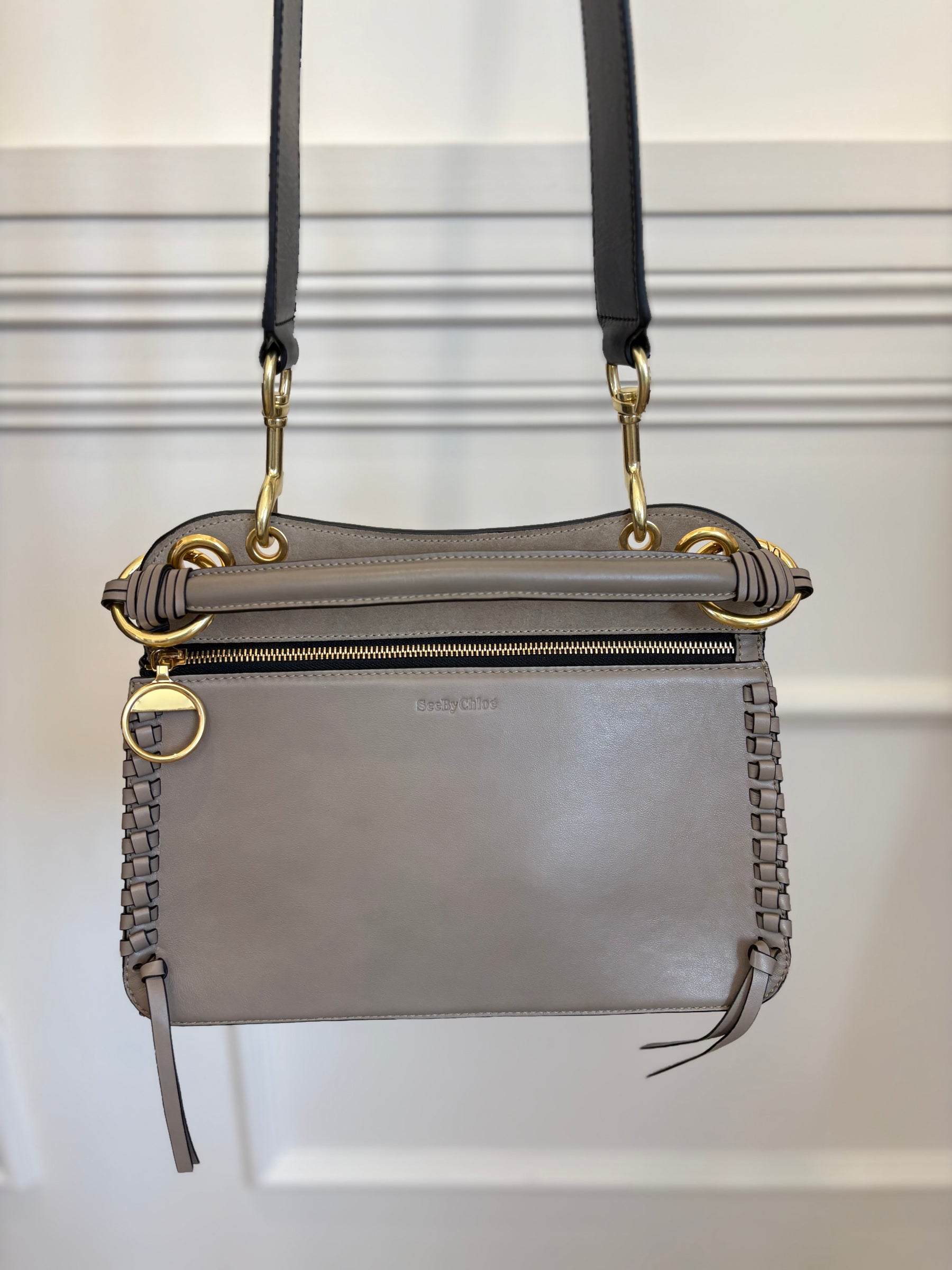 See by Chloé Leather Top Handle Bag With Shoulder Strap