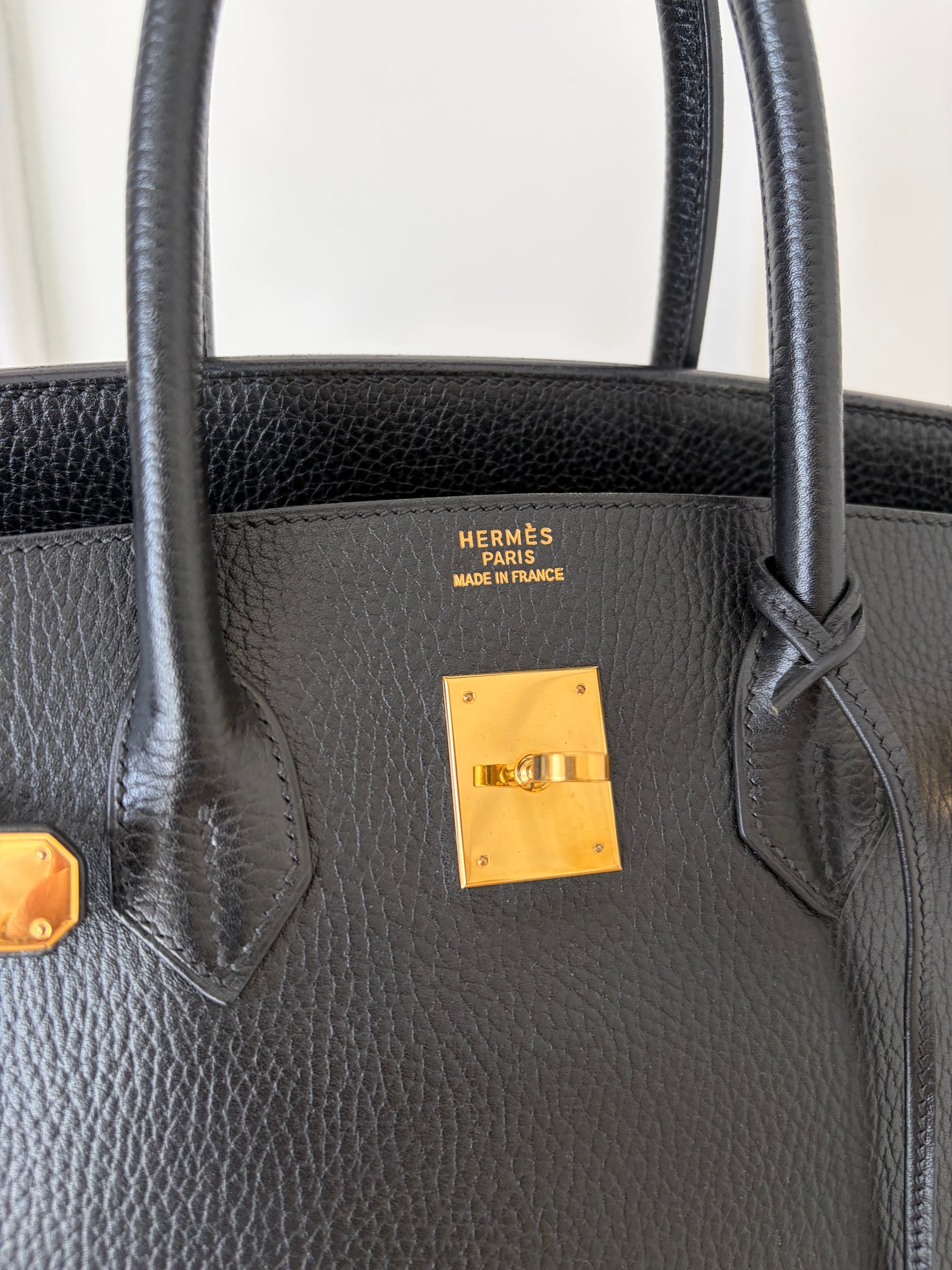 Hermès Birkin 35 in Black Ardennes Leather with Gold Hardware
