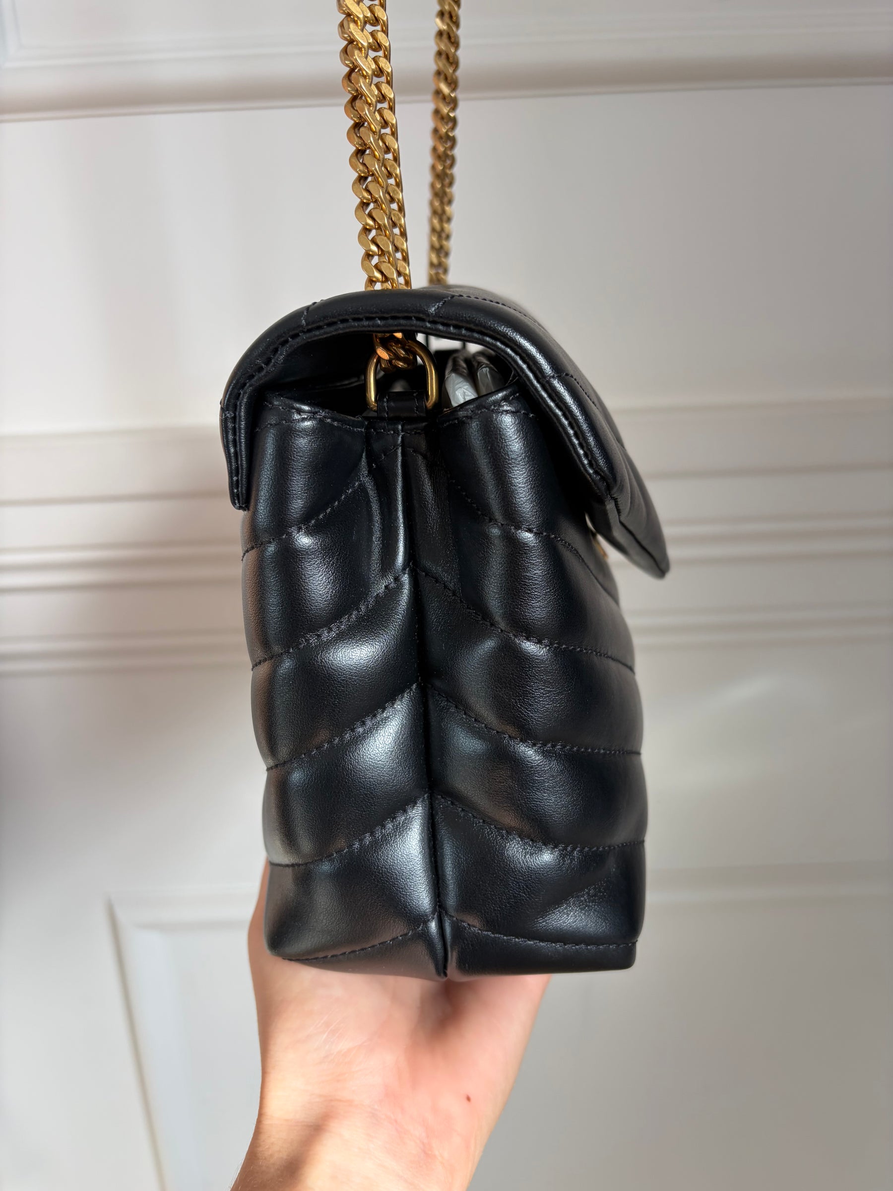 Saint Laurent LouLou Metelassé Lambskin Bag Black