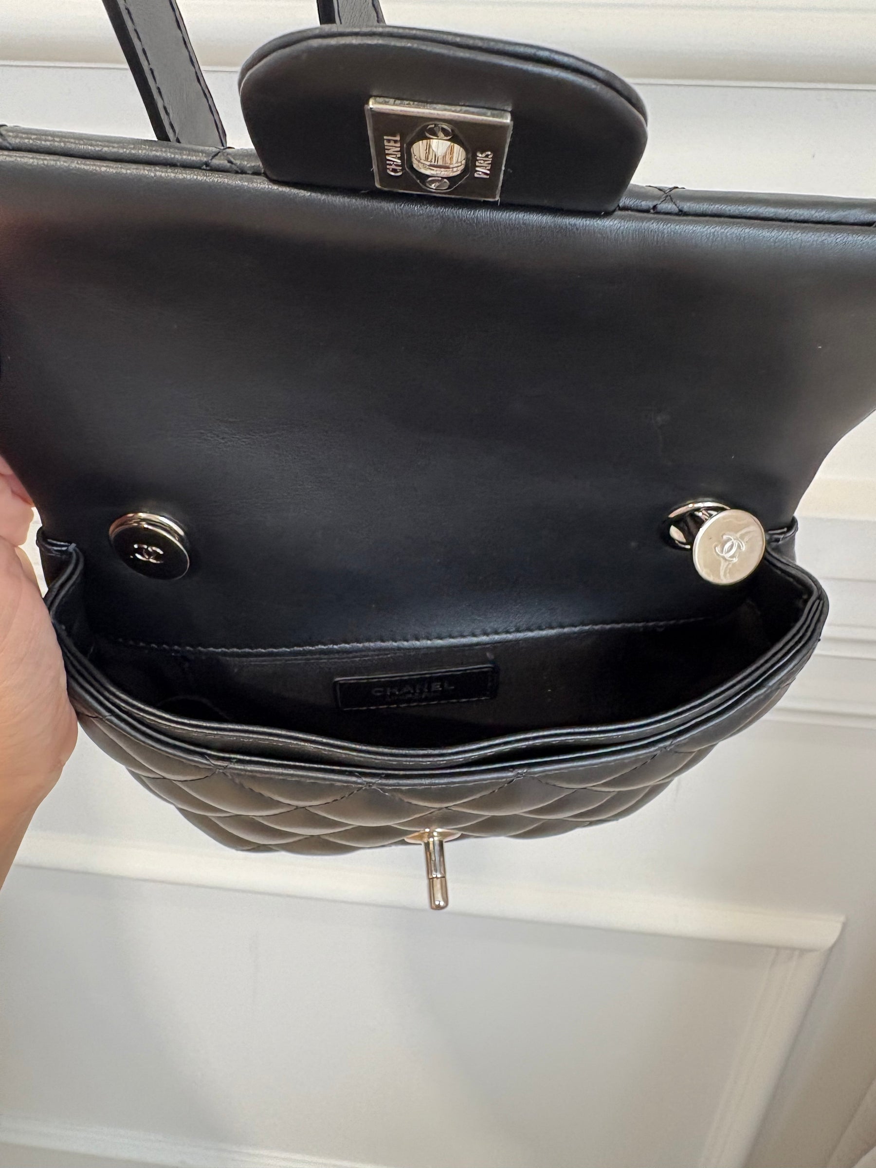 Chanel Black Leather Uniform Belt Bag
