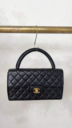 Chanel Vintage Kelly Top Handle Bag Black