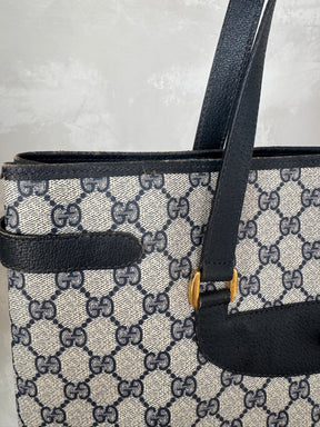 Gucci Navy Vintage Monogram Tote