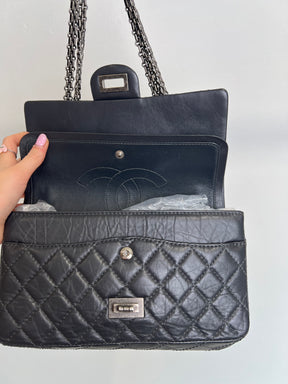 Chanel Dark Grey Lambskin Leather Small Reissue Flap Bag
