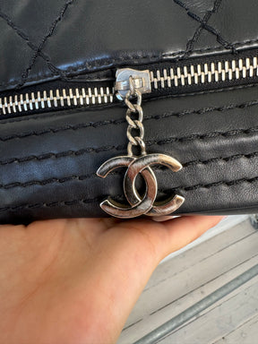 Chanel Black Leather Expandable Flap Bag