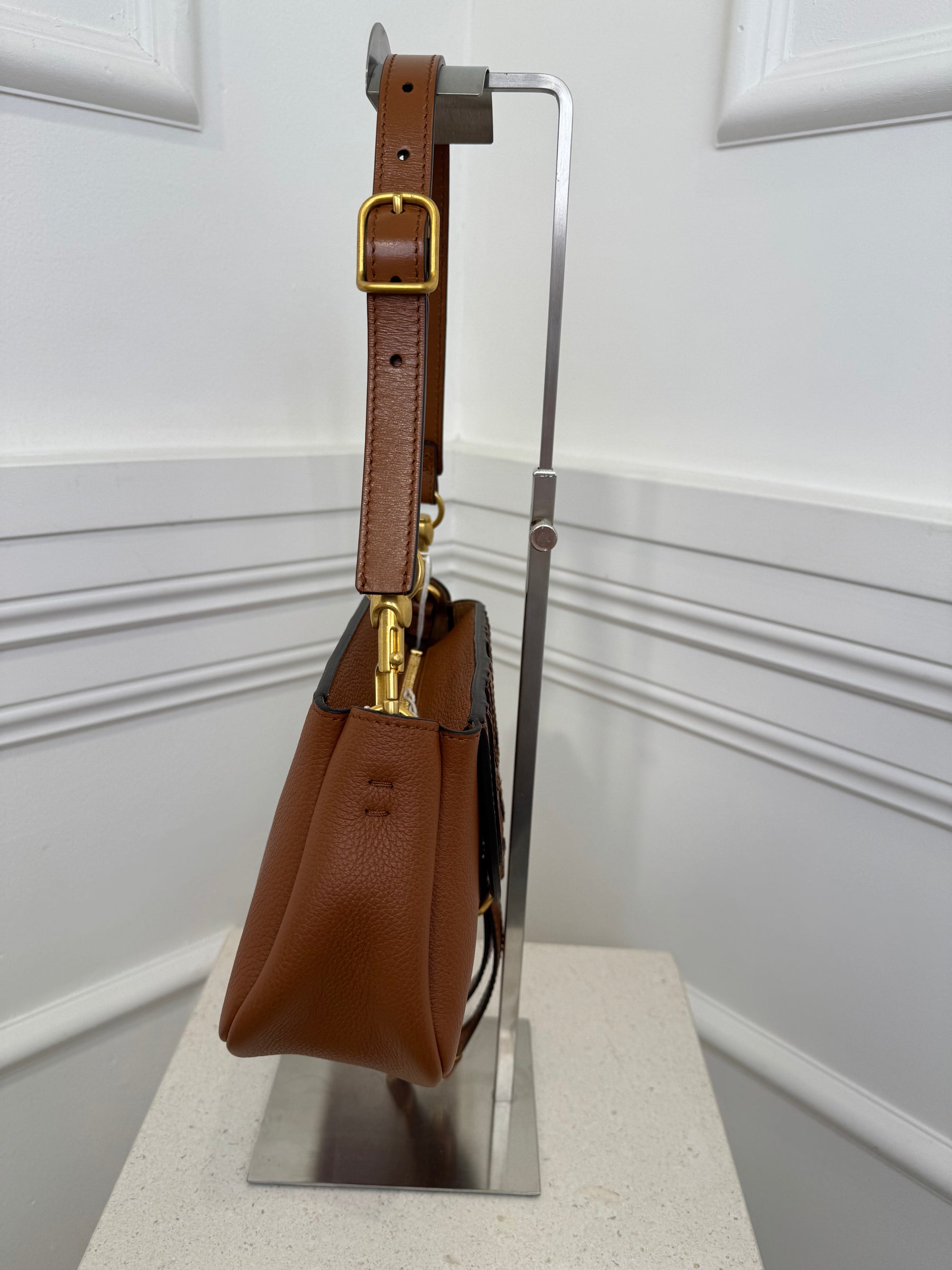 Chloe Tan Leather Marcie Shoulder Bag