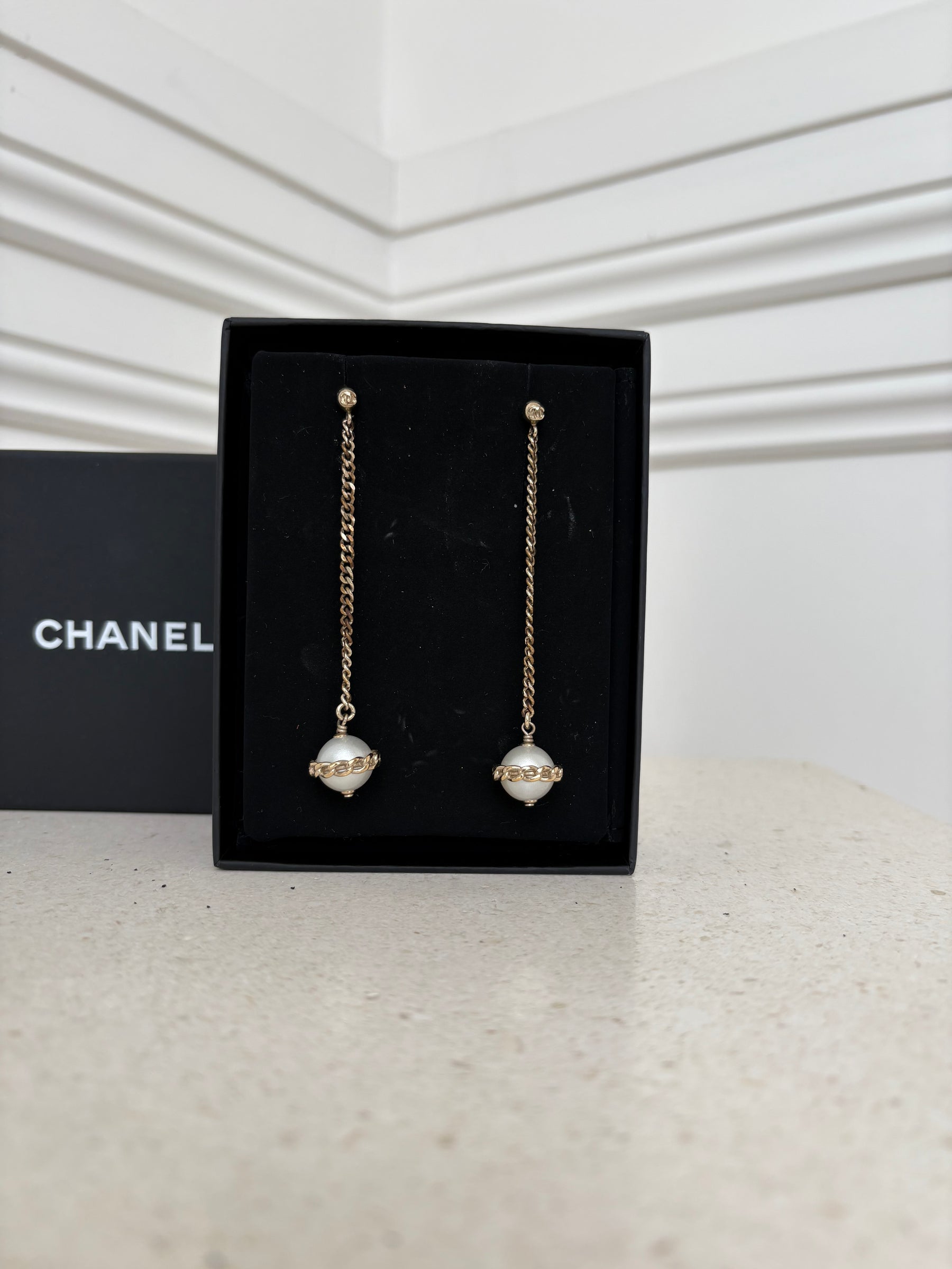 Chanel Pearl Drop Earrings Costume Jewellery
