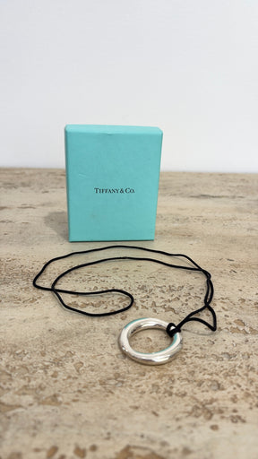 Tiffany & Co. Sterling Silver Sevillana Silk Cord Pendant Necklace