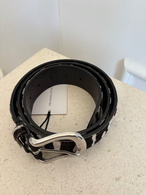 Isabel Marant Black and White Zebra Print Belt, L