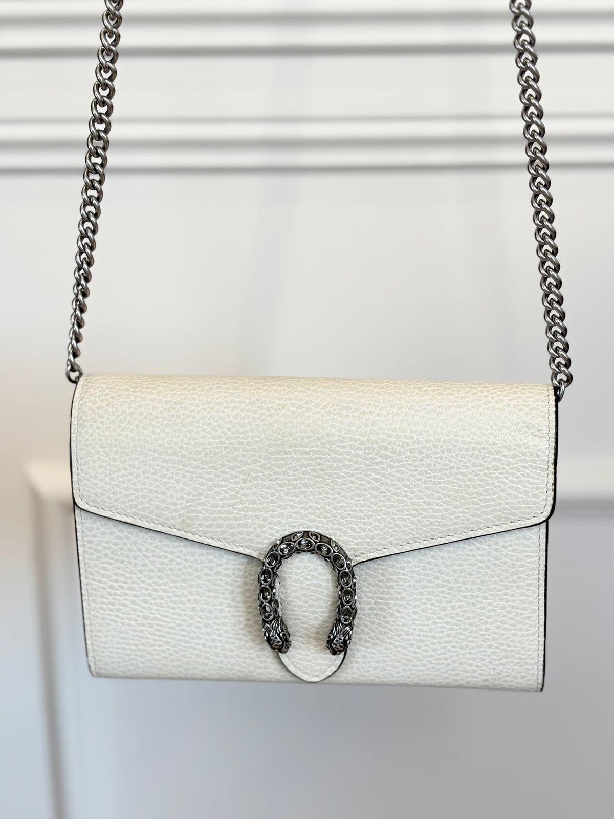 Gucci Cream Grained Leather Dionysus Bag