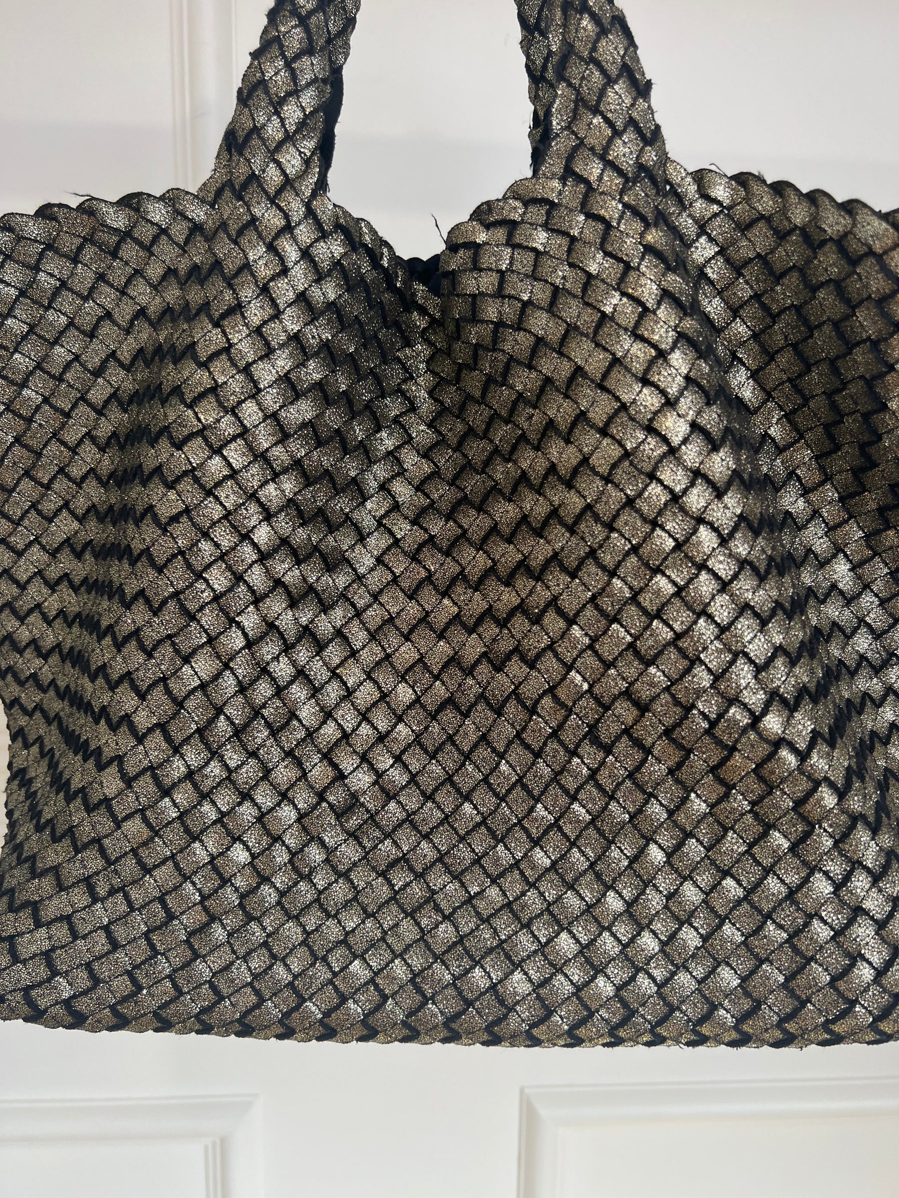 Naghedi St. Barths Medium Metallic Tote In Etoile With Pouch