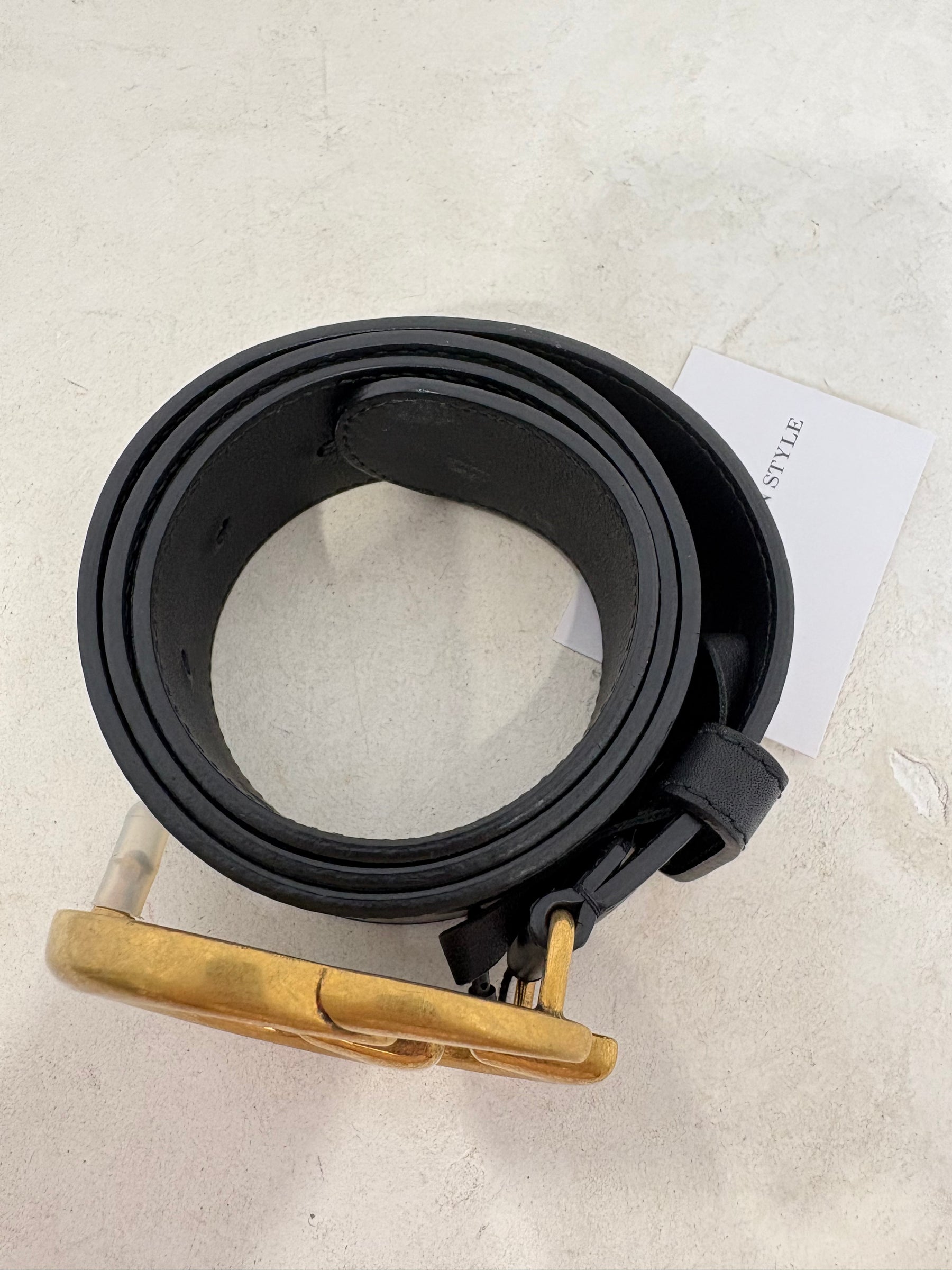 Gucci Black Leather Gold Marmont Belt, 75