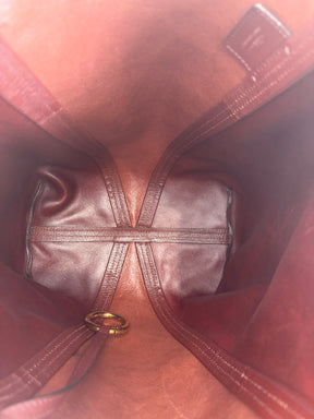 Chloé Burgundy Leather and Suede Spin Tote