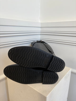 Burberry Black Rubber Buckle Gum Boots, 37