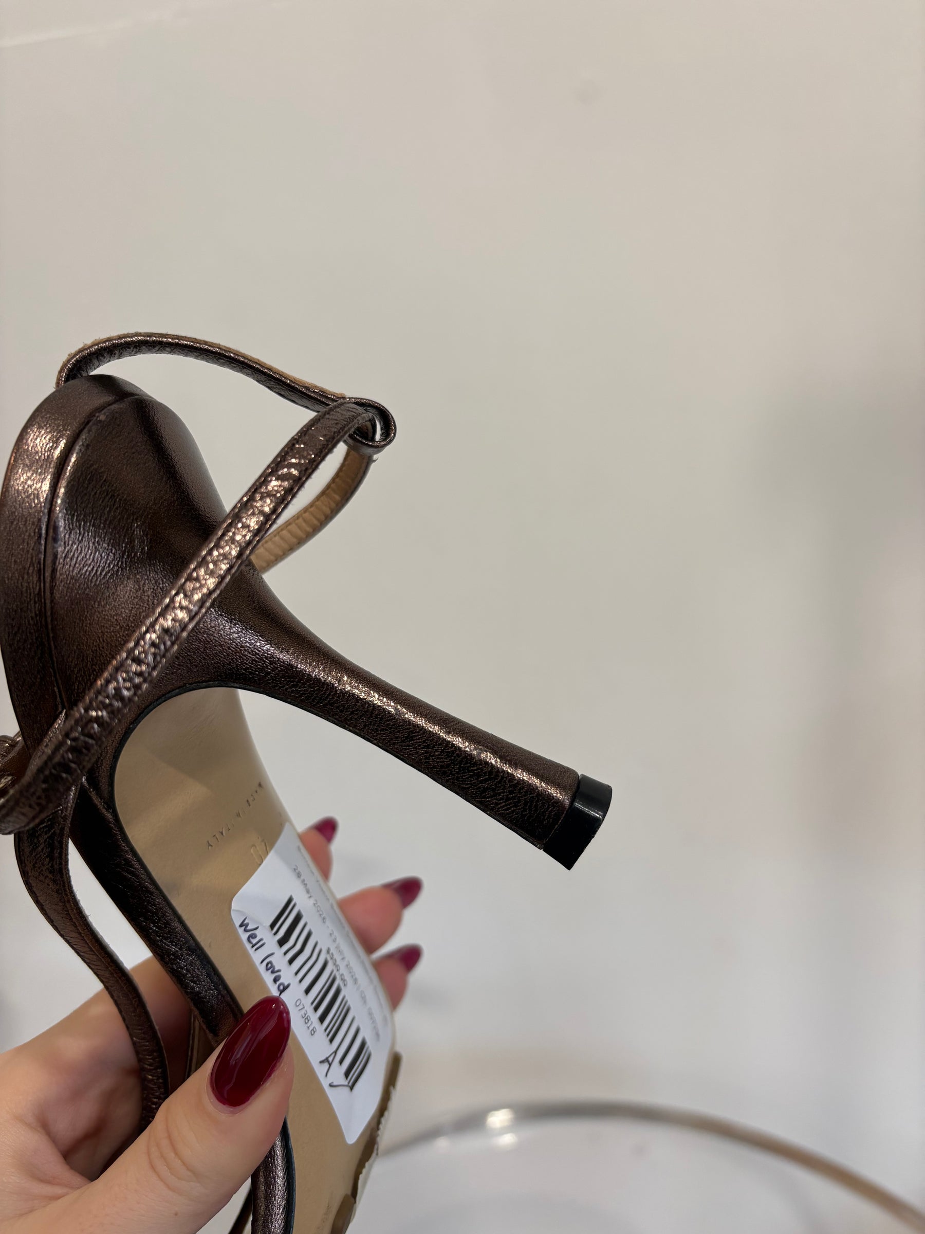 Bottega Veneta Bronze Stretch Heeled Sandal, 40