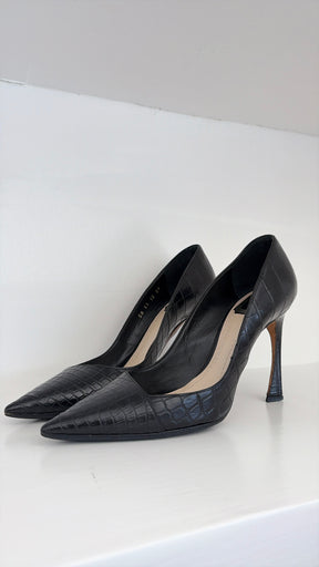 Dior Croc Effect Leather Pumps, 39