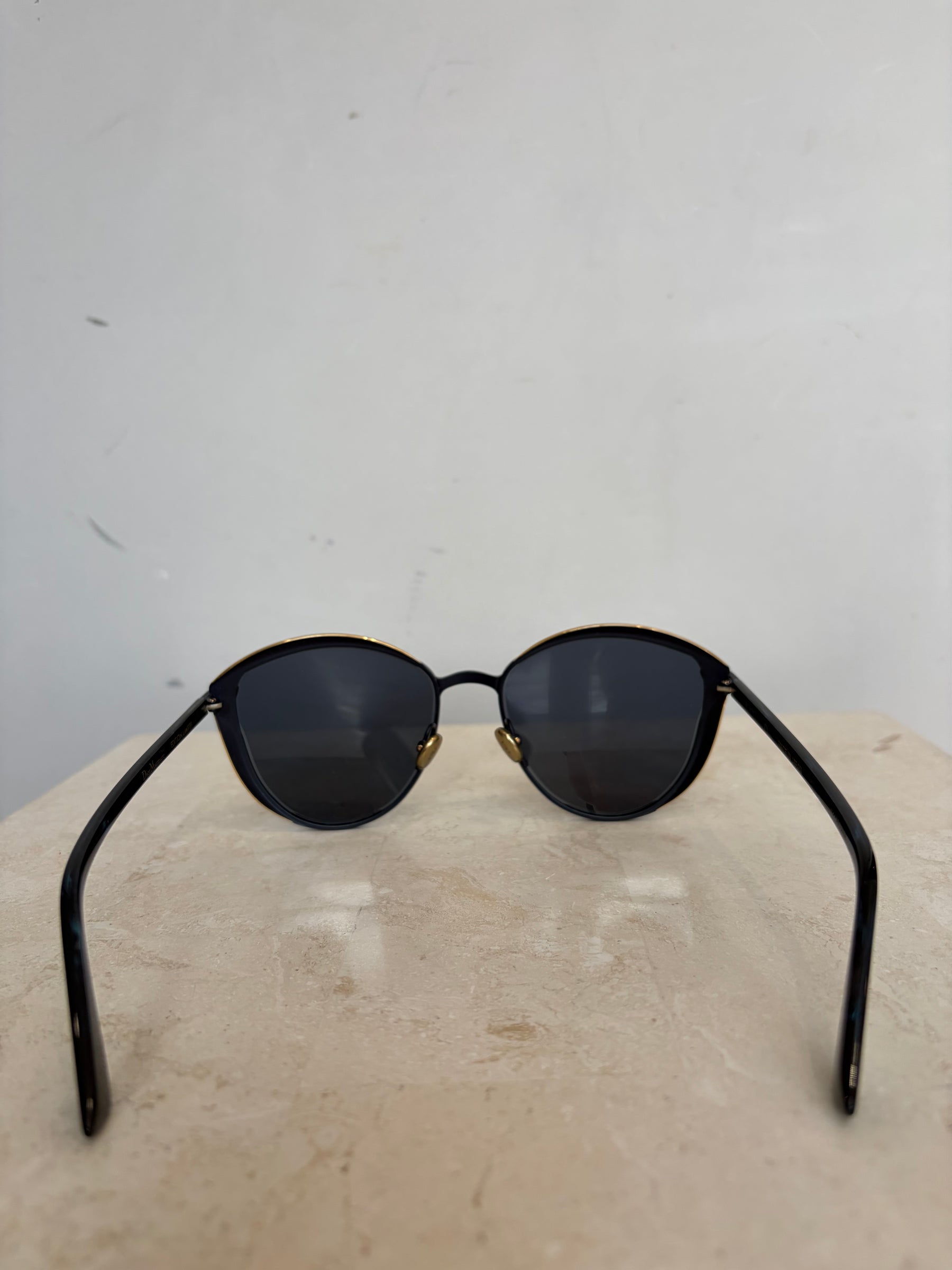 Dior Murmure Sunglasses In Black Gold