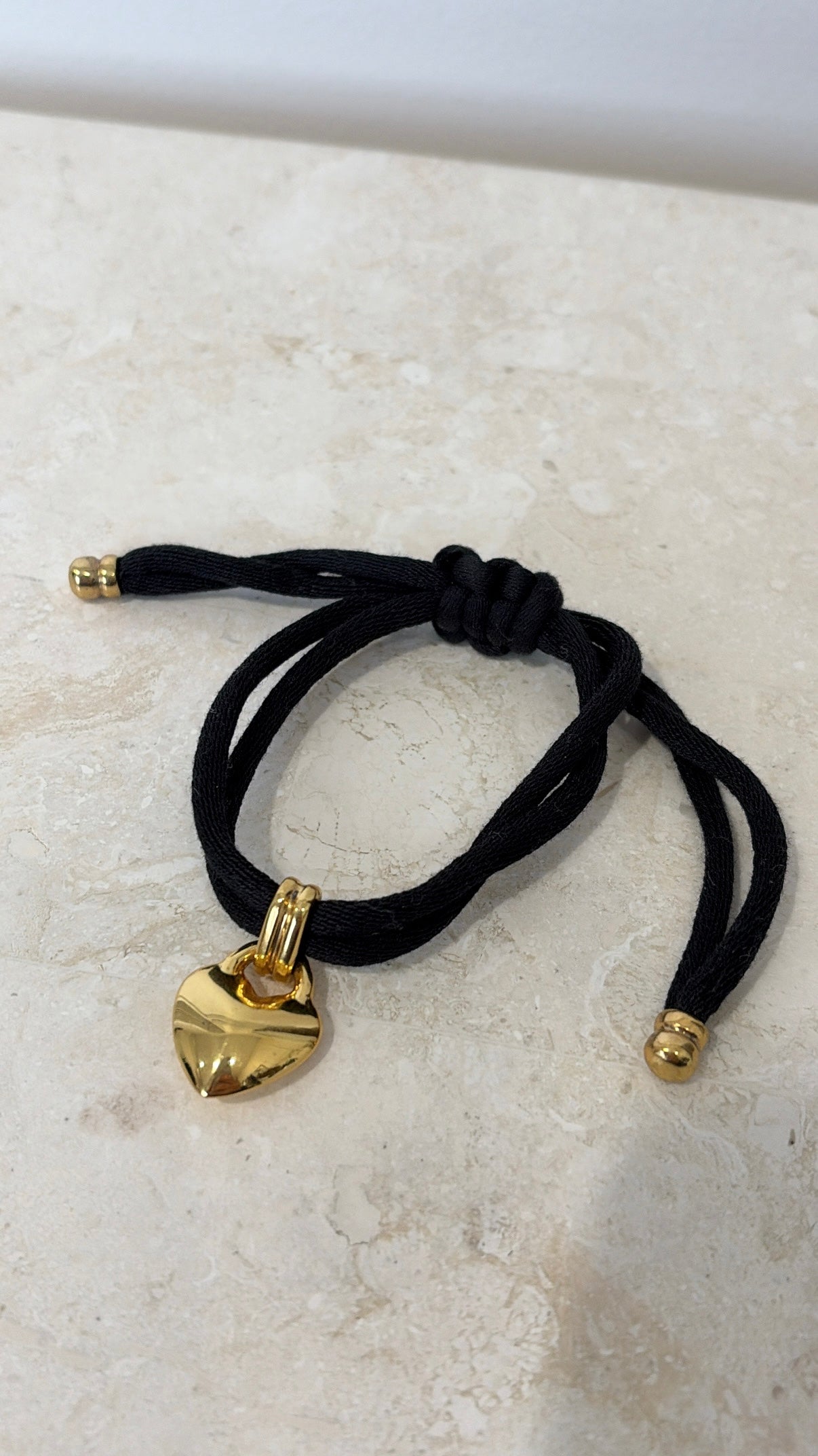 Patou Heart bracelet in gold-plated brass and cotton
