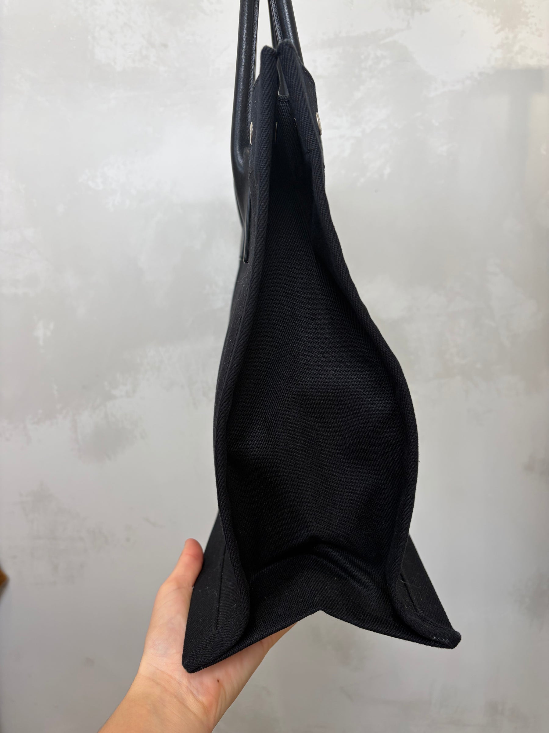 Saint Laurent Black Canvas Rive Gauche Tote