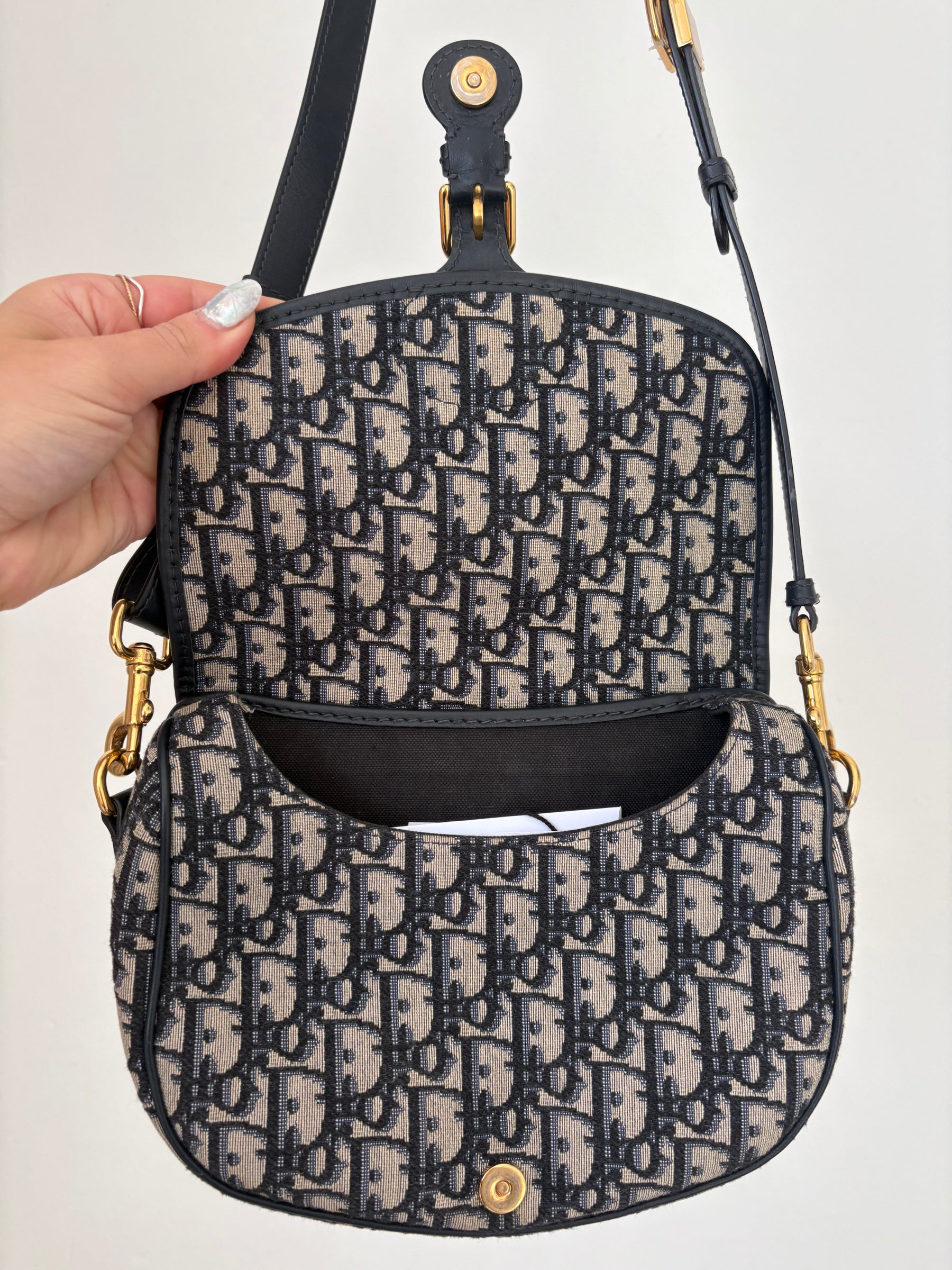 Dior Navy Oblique Canvas Bobby Bag