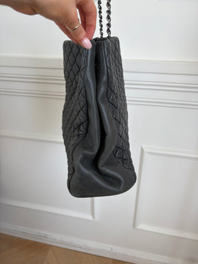 Chanel Charcoal Quilted Leather Shopper Tote