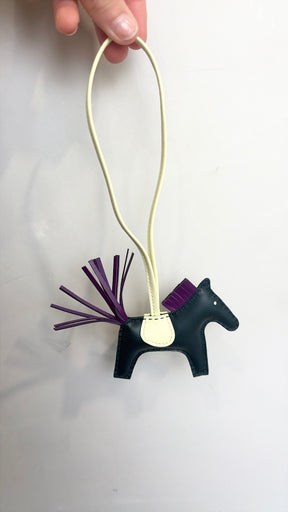 Hermès Green, Yellow and Purple Rodeo PM Charm