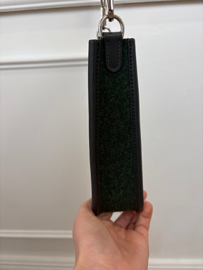 Hermès Green Felted Mini Evelyn Crossbody Bag