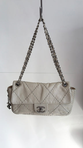 Chanel Cream Leather Ultimate Stitch Expandable Flap Bag