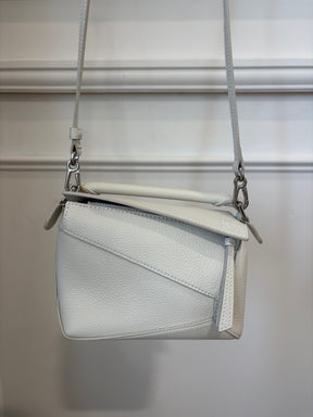Loewe Chalk Grained Leather Mini Puzzle Edge Bag