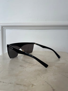 Saint Laurent Black Flat Top V Sunglasses