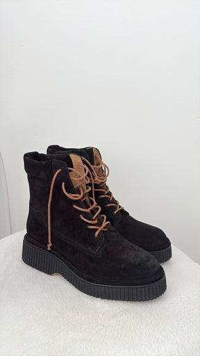 Rag & Bone Black Suede Lace Up Boots, 38