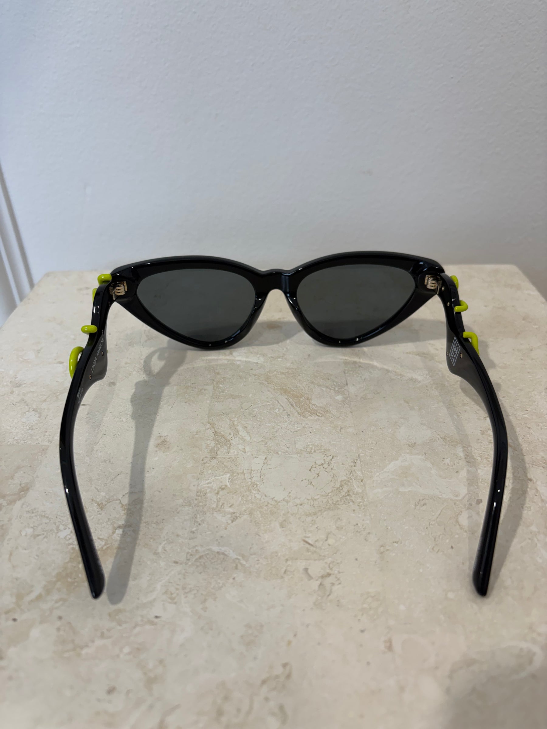 LINDA FARROW x Bea Bongiasca Black Cat Eye Sunglasses